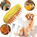 Escova A Vapor 3 Em 1 Elétrica Spray Gatos Cães Tira Pelos
