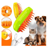 Escova A Vapor Pet Elétrica Massagem Cães Gato Tira Pelos
