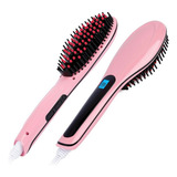 Escova Alisadora Bivolt Rosa Com Led Cabo Giratório 230 c