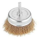Escova Copo Aço Carbono Latonado Trançada 50mm Mtx