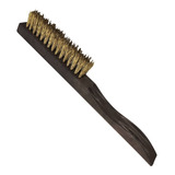 Escova De Aço Carbono Manual 3 Fileiras Cabo D Pvc Reforçado