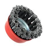 Escova De Aço Carbono Tipo Copo Esmerilhadeira Fio Torcido 100 Mm M14 Lixadeira
