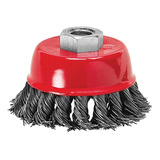Escova De Aço Carbono Tipo Copo Fio Torcido 65mm M14