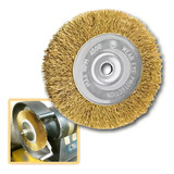 Escova De Aço Circular 6 Pol X 7 8 Pol Para Moto Esmeril Mtx