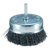 Escova De Aço Tipo Copo Fio Liso 63mm Com Haste 6mm Makita Cor Prateado
