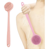 Escova De Banho Silicone Massageadora Para Lavar Costas Rosé