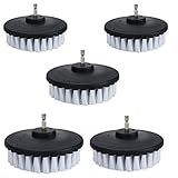 Escova De Broca De 10 Cm De Cerdas Brancas Macias De 5 Peças Com Eixo De Troca Rápida