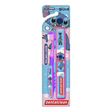 Escova De Dente Infantil Escolar Stitch Dentalclean macia Cor Rosa