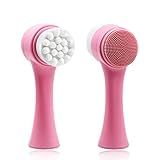 Escova De Limpeza De Silicone Dupla Face Escova De Limpeza De Fibra Macia E Suave