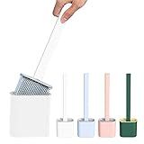 Escova De Vaso Sanitário Flexível De Silicone Com Suporte- Nova Escova De Limpeza Para Vaso Sanitário Antiderrapante- Suporte De Pé E Escova De Limpeza De Parede De Silicone Escova