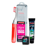 Escova De Viagem Kit Com Fio Dental E Gel Dental Dentalclean