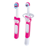 Escova Dental Bebê Mam Kit 2und Training Baby s Brush Rosa