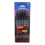 Escova Dental Jade Pro Pop Max Black Kit C 5 Cor Preto