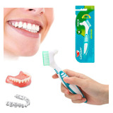 Escova Dental Macia Suave Especia Para Dentadura E Aparelhos Cor Branco
