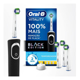 Escova Elétrica Oral B Refis 3 Unidades Bivolt Preto