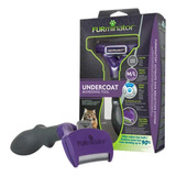 Escova Furminator Para Gato Médio grande Pelos Longos Cor Roxo