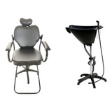 Escova Kit Salão Lavatório Portátil Preto cadeira Henvifer