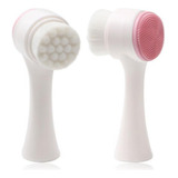 Escova Limpeza Facial Massageador De Pele Esponja 2 Em 1
