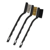 Escova Limpeza Pesada Kit 3 Mini Escovas De Aço Nylon Latão