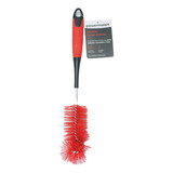 Escova Longo Alcance Flexível Anatômico Limpa Copos Garrafas Cor Vermelho