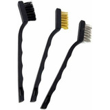 Escova Mini Em Aço Cabo Plastico Jogo C 3 Peças Eda 8ag
