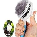 Escova Para Gatos Escovas De Limpeza Autolimpantes Para Queda E Cuidados Removem Subpelos Soltos Tapetes E Pente De Pelos Emaranhados Para Gatos E Cães Escova Massageadora Autolimpeza Azul