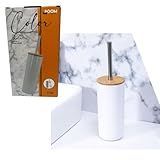Escova Para Vaso Sanitário Inox Bambu Limpar Privada -BRANCA-