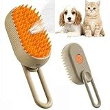 Escova Pet A Vapor 3 Em 1 Escova Fumegante Para Animais De Estimação Para Cães E Gatos Escova Vaporizada Com Alça Dobrável Escova A Vapor Para Gatos Para Remover Pelos Emaranhados E Soltos Com 02 Opçoes De Cores Beje Laranja 