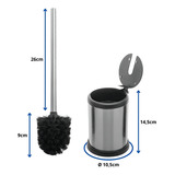 Escova Sanitaria Banheiro Aço Inox Vassoura Limpeza Vaso Sanitario Privada