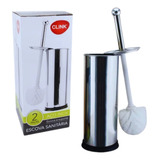 Escova Sanitária Base Aço Inox Limpeza Banheiro Privada Vaso