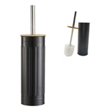 Escova Sanitária Fluted Preta Limpeza Vaso Banheiro Higiene