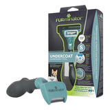 Escova Tira Pelo Furminator Gatos Com Pelo Curto Pequeno Cor Azul celeste