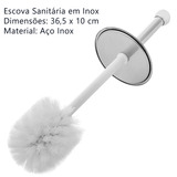 Escova Vassourinha Sanitária Aço Inox Banheiro Com Suporte