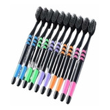 Escovas De Dentes De Carvão Ativado Bambu Clareador Kit C 10