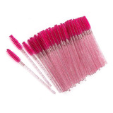 Escovinha Descartável P  Cílios   50 Unid C  Glitter Pink