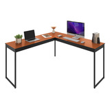 Escrivaninha De Canto Em L Cor Preto Com Cobre Estilo Nórdico Vintage Amplo Espaço E Elegância Sofisticada Perfeita Para Home Office E Organização No Trabalho
