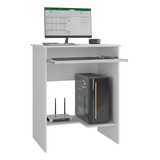 Escrivaninha Ej Móveis Mesa De Computador Prática Com Suporte Para Cpu E Gaveta Para Teclado New Cor Branco Je Home