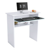 Escrivaninha Estudo Home Office Industrial Pra Escritório Cor Branco Ajl Mesa Multiuso
