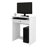 Escrivaninha Gamer Ej Móveis Mesa De Computador Prática Com Gaveta Mdp De 65cm X 79 5cm X 45cm Branco Pintura Uv