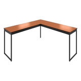 Escrivaninha Mesa De Canto Em L Vintage Cor Cobre Estilo Nórdico Para Home Office Escritório Industrial