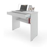 Escrivaninha Mesa De Computador Com 1 Gaveta E Prateleira Organizadora Para Quarto Ou Escritório De Estudo Branco 