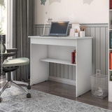 Escrivaninha Mesa De Estudos 1 Gaveta Computador Para Quarto Escritório Moderno Branco