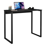 Escrivaninha Mesa Estudo Industrial Cor Preto Fosco Aço mdf