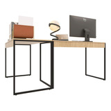 Escrivaninha Mesa Office Estudo Estilo Industrial 75cm Cor Mel