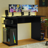 Escrivaninha Mesa Para Computador Gamer 9424 Madesa Cor Preto