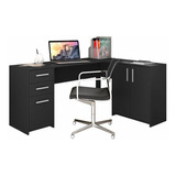 Escrivaninha Notável Móveis Mesa Office Nt 2005 Mdp De 1230mm X 740mm X 450mm X 1570mm Preto