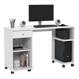 Escrivaninha Patrimar Móveis Mesa De Computador Million Mdp De 1250mm X 760mm X 450mm Branco Pintura Uv