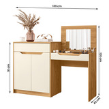 Escrivaninha Penteadeira Trend Com 2 Portas E 1 Gaveta Cor Carvalho off White