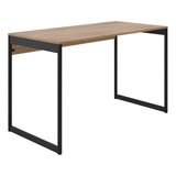 Escrivaninha Pra Escritório Mesa Diretor Industrial 150x60 Cor Laminado Com Preto E led Brasil