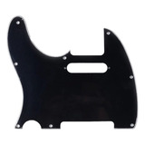 Escudo Canhoto Guitarra Telecaster 3 Camadas Preto Brilhante